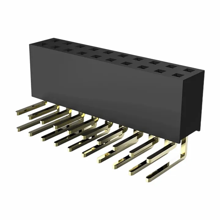 2,0 мм женский заголовок с двумя рядами правый угла H6,35 мм